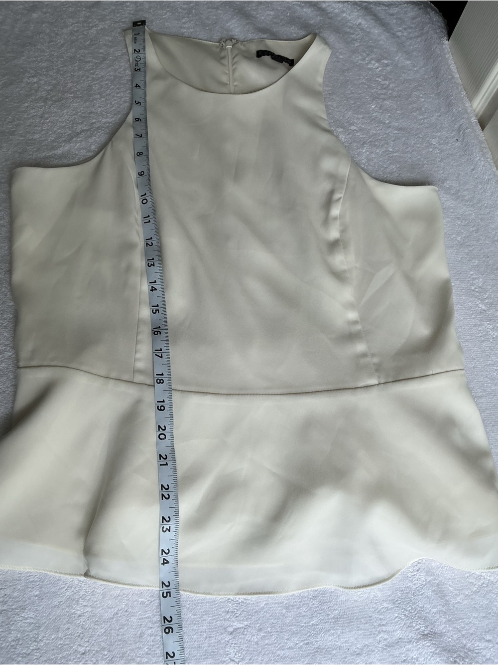 Express Cream Sleeveless Peplum Top L - Picture 13 of 13